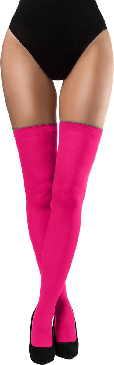 Partychimp Kousen Dames voor bij Carnavalskleding Dames Carnaval Accessoires Verkleedkleren Volwassenen - Polyester - Fuchsia - One-size