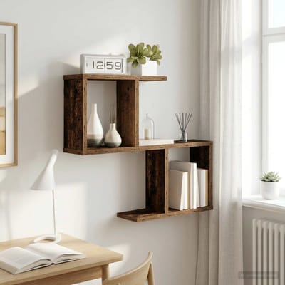 vidaXL - Wandplank - Oud - hout - 60 - x - 12 - x - 50,5 - cm - Bewerkt - hout