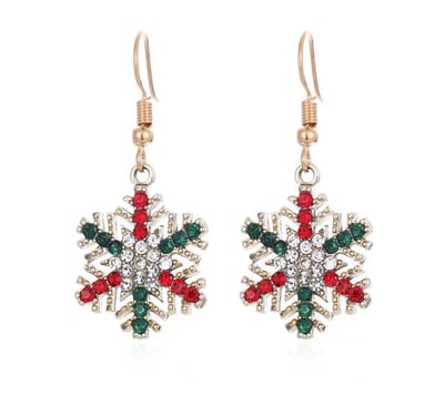 Akyol - oorbellen -sneeuwvlok oorbellen- sneeuw oorbellen - kristal oorbellen- winter oorbellen - kerst -oorbellen voor festival - ijzeren oorbel – glitters - Cadeau -oorbellen - leuke oorbellen – gekleurde oorbellen – festival – vintage oorbellen