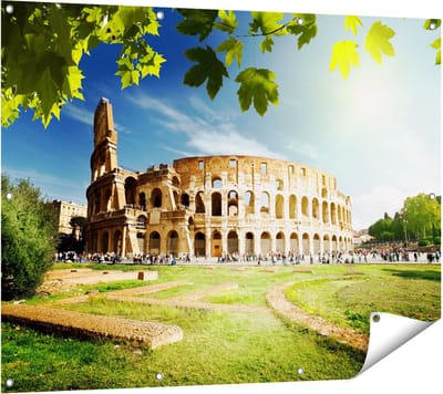 Gards Tuinposter Colosseum in Rome, Itali� - 120x90 cm - Tuindoek - Tuindecoratie - Wanddecoratie buiten - Tuinschilderij