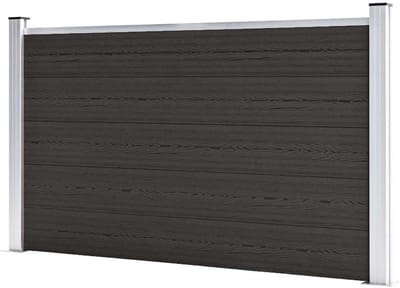 Hekpaneel WPC - Tuinhek buiten - Privacy en veiligheid - Modulair systeem - 180 x 105 cm - Zwart