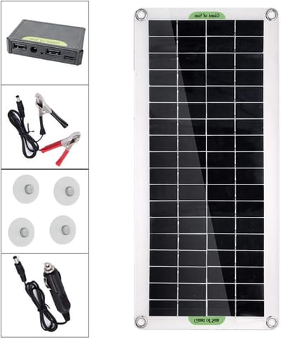 Zonnepaneel - Flexibel paneel - Energie opwekken buiten - Ingebouwde beveiligingen - 30W vermogen - Zwart