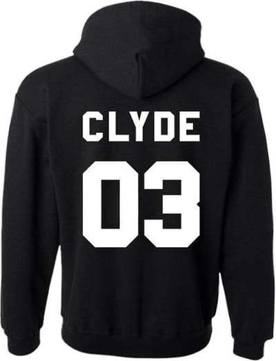 Bonnie / Clyde 03 Hoodie (Clyde - Maat 3XL) | Koppel Cadeau | Valentijn Cadeautje voor hem & haar