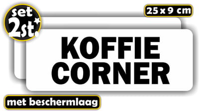Jerma - Koffie corner - Stickers - 2 st - 25 x 9 cm - Vinyl - Zelfklevend - Krasbestendig - Vinyl