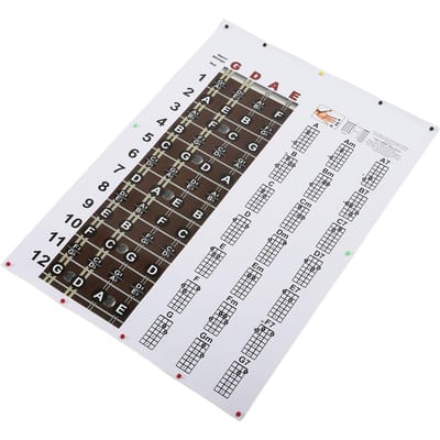 Mandoline Akkoorden Chart Poster HD Kleurendrukken Mandoline Toets Noten voor Beginners Professionals white