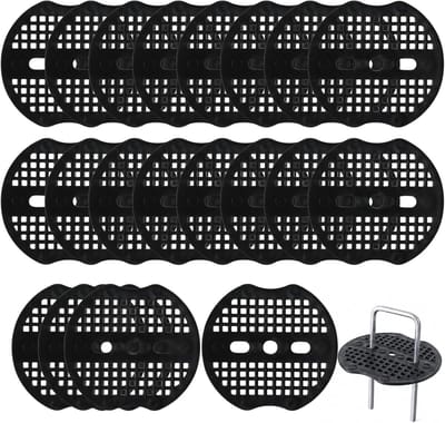 Set van 20 flexibele dempingsringen voor grondankers, ideaal voor tuinieren, mulchen en hekbevestiging, 68 x 6,35 mm