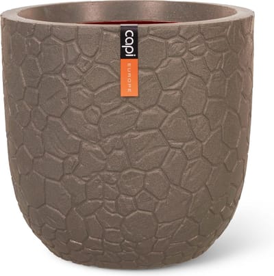 Capi Europe - Bloempot bol Clay NL - 35x34 - Warm taupe - Opening Ø29 - Bloempot voor binnen en buiten - Levenslang garantie - Breukbestendig - 100% Recyclebaar - CO2 Neutraal geproduceerd - KWTC932