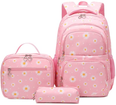 Omgoods- Schoolrugzakset met lunchtas - Rugzak voor tieners - Lichtgewicht nylon - Waterbestendig - Multi-compartimenten - Ademend schouderriem
