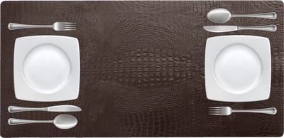 NOOBLU Tafelloper DUBL - Croco Chocolate brown - Lengte: 85 cm, Aantal: 1 tafelloper