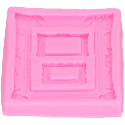 Siliconen Mal Retro Fotolijst Fotolijst Fondant Taart Decoratie Tool Chocolade Klei MalRoze roze