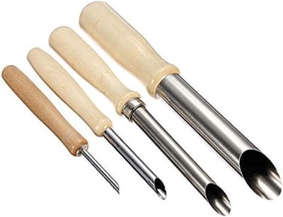 Hulpmiddelen voor Aardewerk - Modelleren Snijders - Gaten Maken - Scherpe Metalen Buizen - 4 Delig - Hout