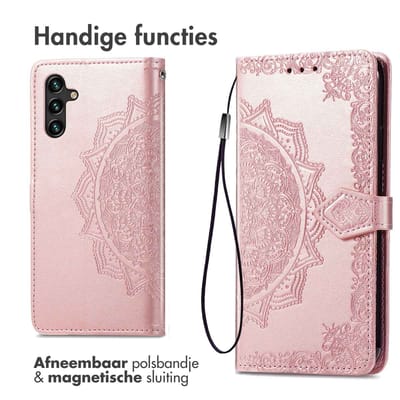 imoshion Hoesje - Geschikt voor Samsung Galaxy A25 (5G) - Mandala Bookcase - Rosé Goud