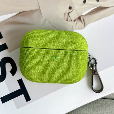 Telestore - Hoesje geschikte voor AirPods 4 - Stof kleding hoesje Beschermhoes - Shockproof AirPods 4 Cover - AirPods 4 Hoesje - Geschikt voor Apple Airpods 4 - groen - stoffen shockproof cover
