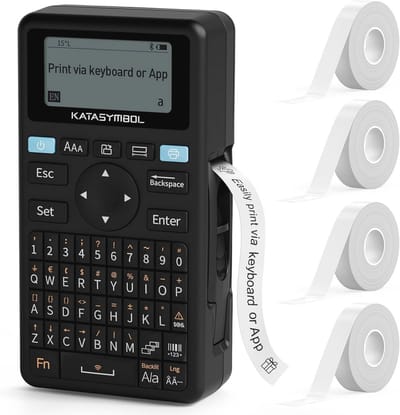 Draagbare Mini Labelprinter voor Thuis en Kantoor met Bluetooth en 4 Etiketten Rollen