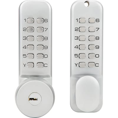 Dubbelzijdig mechanisch codeslot met sleutels, binnenplaatsdeur, codeslot, woonaccessoires gray