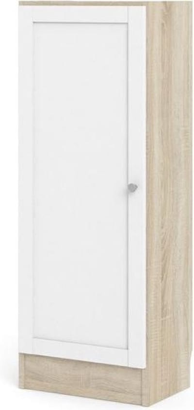 Base wandkast 1 deur eiken structuur decor, wit.