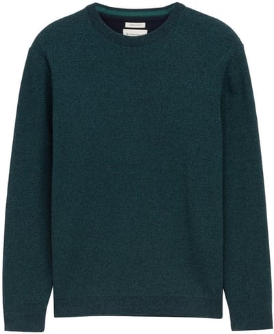 Tom Tailor - Gebreide trui van katoen - Maat XXL - jasper green navy twotone