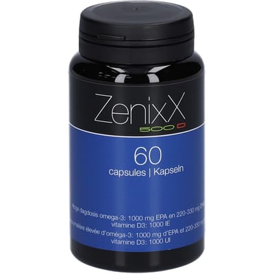 ixX Pharma ZenixX 500D | zeer hoge dosering EPA 1000 mg & Vitamine D3 60 Capsules