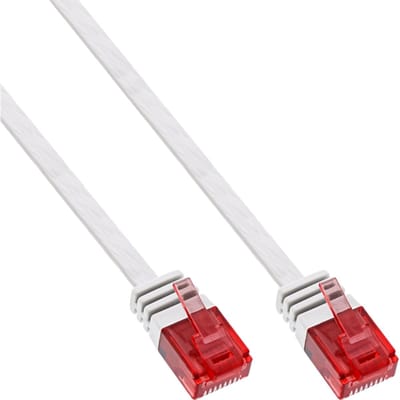 InLine® Patchkabel plat, U/UTP, Cat.6, wit, 2m