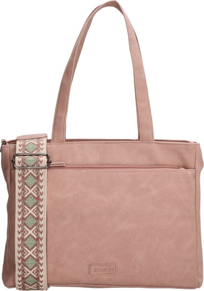 Beagles Malaga Hand & Schoudertas Shopper met Trendy Schouderband - Tote Bag - Dames Tas - Lichtroze