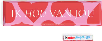 XXL Kinder Chocoladereep met tekst "Ik hou van jou" - 630 gram - Chocolade cadeau