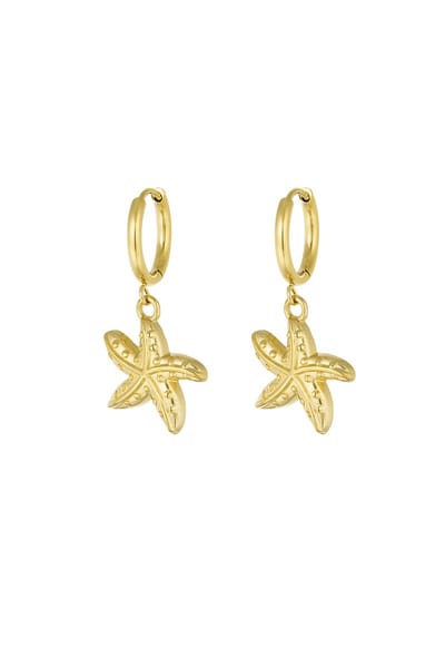 Minimalistische oorbellen met zeester - Yehwang - 3,60 x 1,60 - Gouden oorbellen - Goud/Gold - Stainless Steel - Waterproof - Earrings - Oorbellen dames - Kerst cadeau - Kerst - Sinterklaas cadeau - Moederdag - Valentijn - Party - Kinder oorbellen