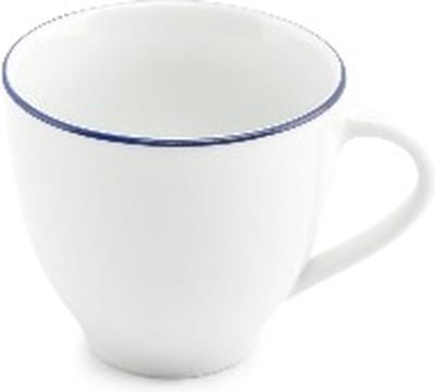 BonBistro Kop 20cl blue rim Basic White (Set van 6)