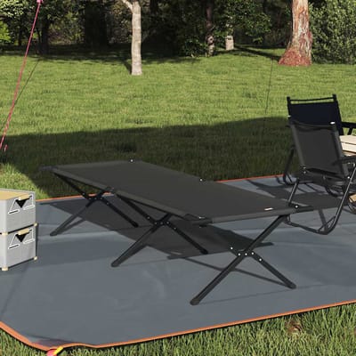 vidaXL - Opvouwbaar - Campingbed - Zwart - 210 - x - 80 - x - 46 - cm - Oxford - stof