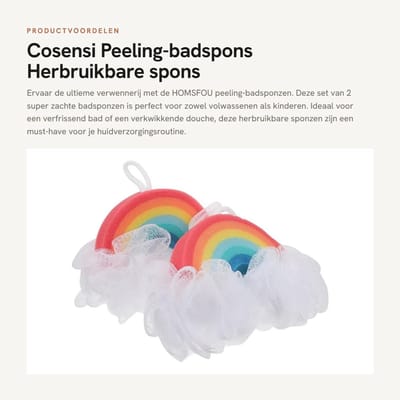 Dailygoods- Peelingspons - Super Zachte Badspons - Herbruikbare Spons - Douche Spons - Badsponsen - Set van 2 Stuks