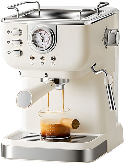 Espressomachine 20 Bar – Halfautomatisch – Melkopschuimer – Met Drukmeter – 1050W – Voor Espresso & Cappuccino