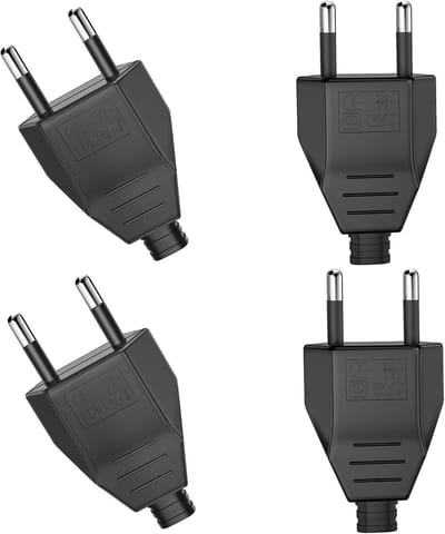Set van 4 vlakke Euro stekkers, 220V 2.5A, ideaal voor ruimtebesparing en gebruik in smalle stopcontacten