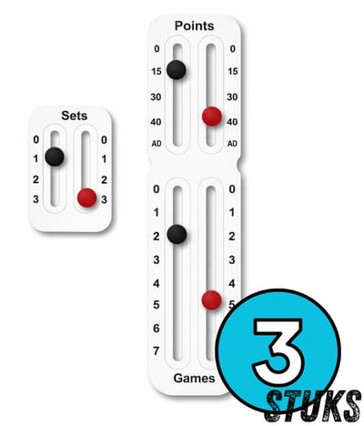 Chipa - Padel Score Teller – Wit – 3 stuks - Racket Scorekeeper – 2-delige Scorehouder voor Padel & Tennis – Scorekeeper Padel en Tennis - Eenvoudig te Bevestigen - Padelaccesoires - Tennisaccesoires - Padelracket - Padel scorebord - Padel scoreband