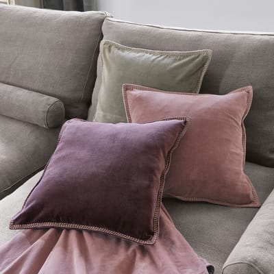 LOBERON Kussen set van 3 Allonnes bordeaux/roze/groen