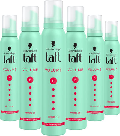 Taft Volume Mega Strong - Haarstyling - Haarmousse - Sterke Fixatie - Voordeelverpakking - 6x 200 ml