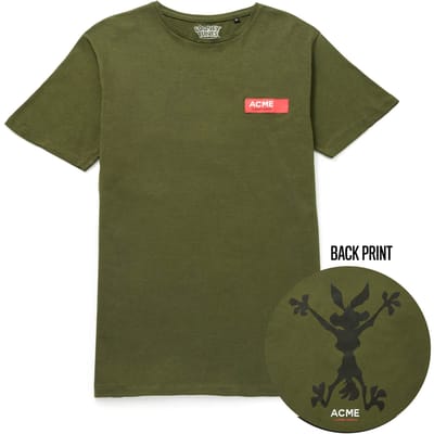 Looney Tunes ACME Wile E. Coyote Silhouet t-shirt - Donkergroen - L