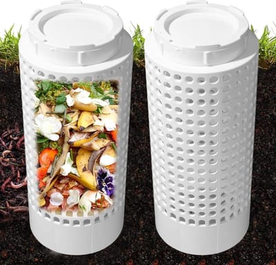 Ondergrondse Worm Farm - Compostbak Wormenbak - Afval Verwerken - Ondergronds Ontwerp - 26 x 11 x 11 cm - Wit