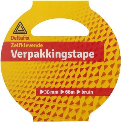 Deltafix zelfklevende verpakkingstape 38mm/66m Bruin