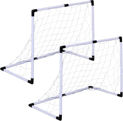 Home Deco Factory Voetbaldoel set - 2x - 50 x 20 x 16 cm - kunststof - met accessoires