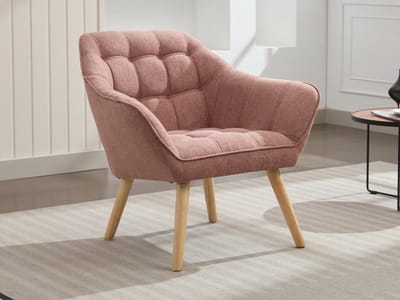 Vente-unique Fauteuil van roze gechineerde stof CASERTA