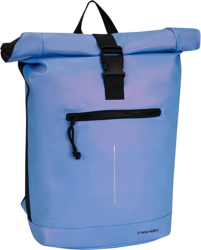 New Rebels Mart New York Metallic Lichtpaars 21L Rugtas Rolltop Waterafstotend Laptop 15.6