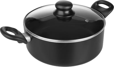 20 cm Aluminium Antiaanbakpan met Glazen Deksel - Geschikt voor Inductie