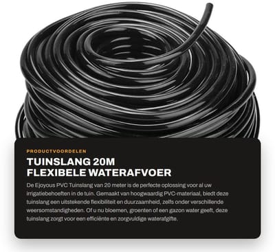 Dailygoods- Tuinslang 20 meter - Tuinslang flexibel - Tuinslanghouder - Tuinslang met haspel - Tuinslang spuitpistool - Duurzaam PVC materiaal - Irrigatietuin