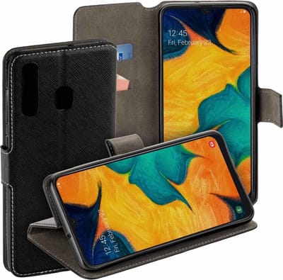 Pearlycase Luxe Y Wallet Bookcase Zwart Hoesje Geschikt voor Samsung Galaxy A20
