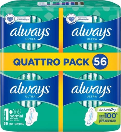 Always Ultra - Maandverband - 1 Normal With Wings - Instant Dry - 56st