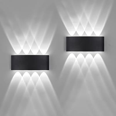 Wandlampen set voor binnen en buiten - 16 W, 1600 lm, waterdicht IP65, koud licht 6500 K