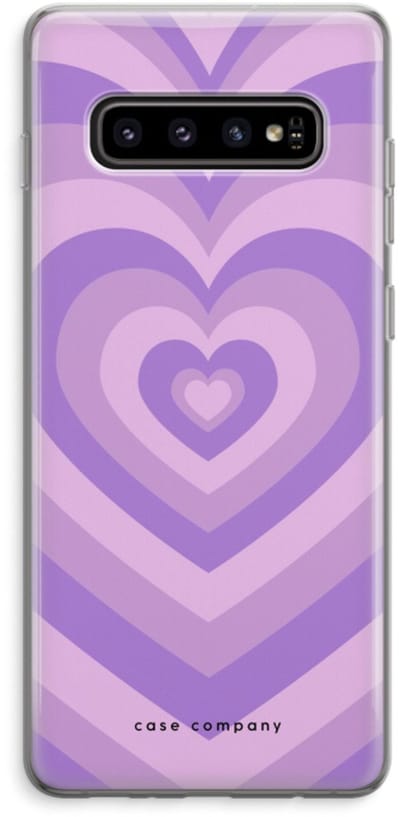 Case Company® - Hoesje geschikt voor Samsung Galaxy S10 Plus hoesje - Hart Paars - Soft Cover Telefoonhoesje - Bescherming aan alle Kanten en Schermrand