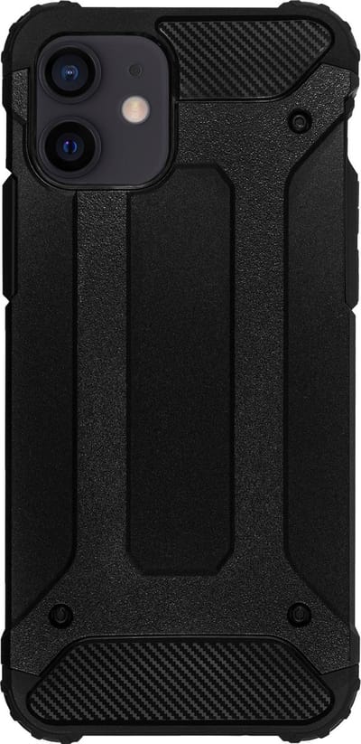 BMAX Classic Armor Phone Case geschikt voor Iphone 12 / Hard Cover / Beschermhoesje / Telefoonhoesje / Hard case / Telefoonbescherming - Black/Zwart
