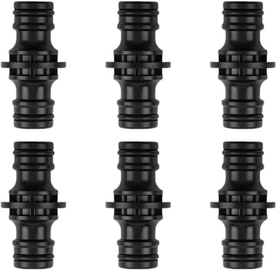 Dailygoods- Slangkoppeling 1/2 inch - 6 stuks - PP-kunststof - Dubbele afdichting - Lekvrij - Geschikt voor tuin en landbouw - Slangaansluiting