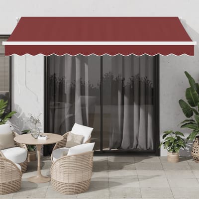 vidaXL - Luifel - handmatig - uittrekbaar - 350x250 - cm - bordeauxrood