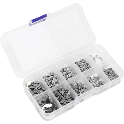580 stuks E Circlip Ringen Set met Opbergdoos Roestvrij Staal Stevige Bevestiging E Type Borgring